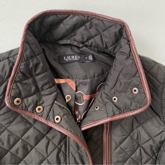Lauren Ralph Lauren Quilted Loden Car Length Coat Sz M - Picture 3 of 15